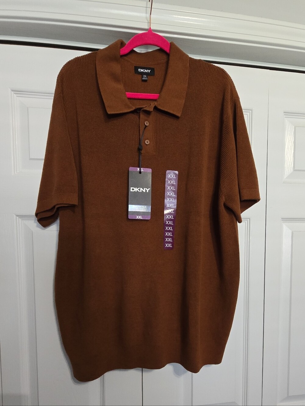 🆕️ DKNY Men’s Brown Sweater Polo Shirt